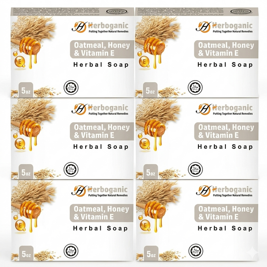Oatmeal, Honey & Vitamin E Herbal Soap - Pack of 6