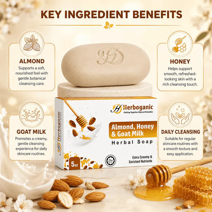 Almond, Honey & Goat Milk Herbal Soap