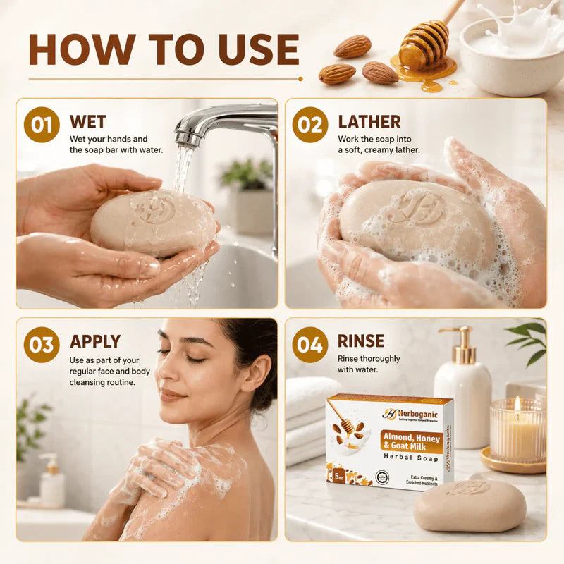 Almond, Honey & Goat Milk Herbal Soap