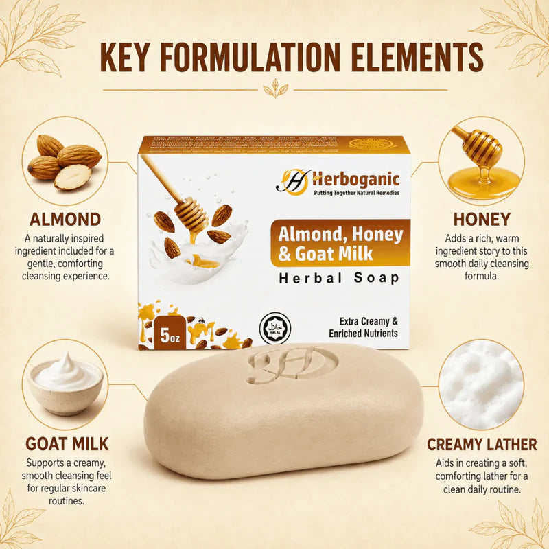 Almond, Honey & Goat Milk Herbal Soap