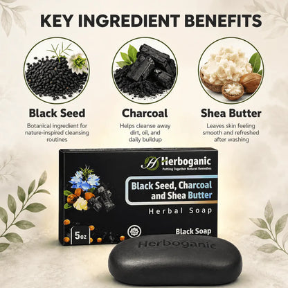Black Seed, Charcoal & Shea Butter Herbal Soap