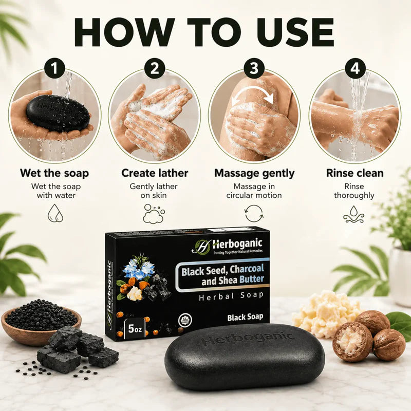 Black Seed, Charcoal & Shea Butter Herbal Soap
