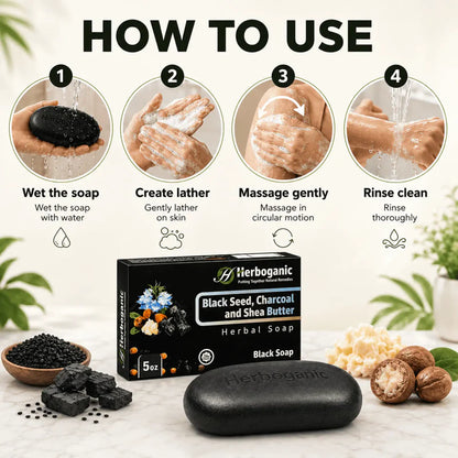 Black Seed, Charcoal & Shea Butter Herbal Soap