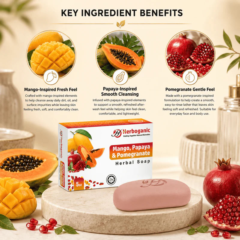 Mango, Papaya & Pomegranate Herbal Soap