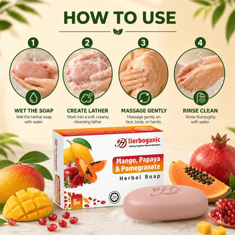 Mango, Papaya & Pomegranate Herbal Soap