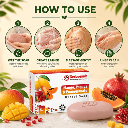 Mango, Papaya & Pomegranate Herbal Soap