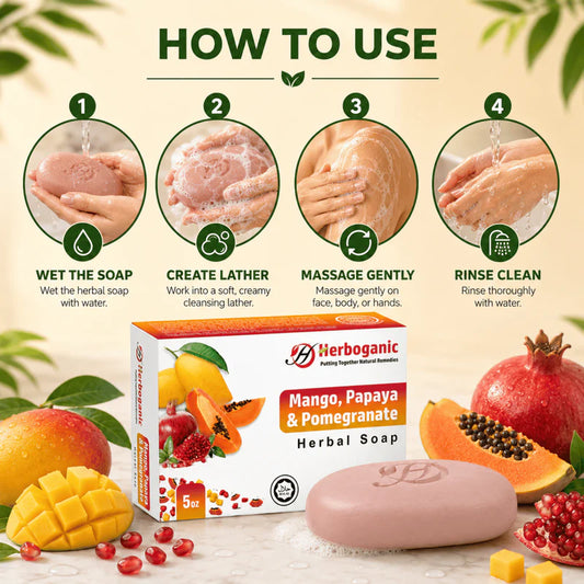Mango, Papaya & Pomegranate Herbal Soap