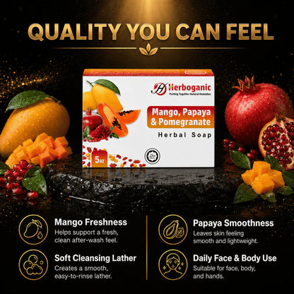 Mango, Papaya & Pomegranate Herbal Soap