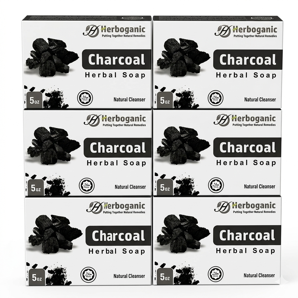 Charcoal Herbal Soap - Pack of 6