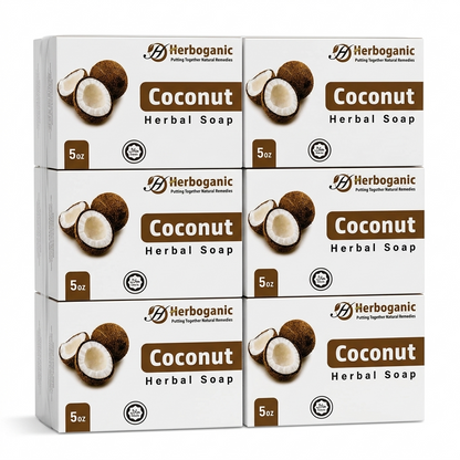 Coconut Herbal Soap - Pack of 6
