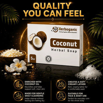 Coconut Herbal Soap - Pack of 6