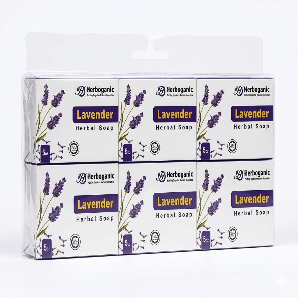 Lavender Herbal Soap - Pack of 6