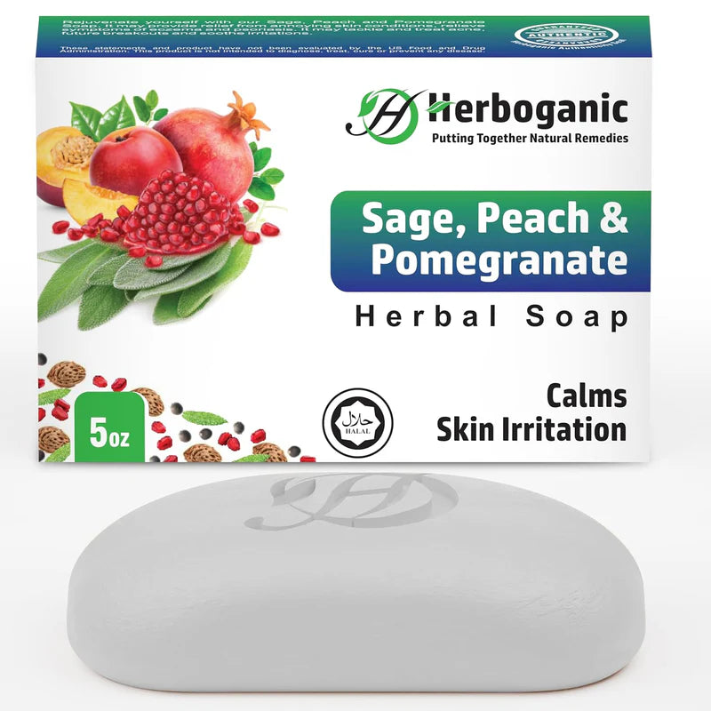 Sage, Peach & Pomegranate Herbal Soap